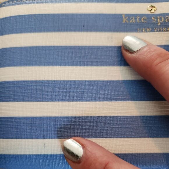 Kate Spade Blue and White Striped Wallet - Picture 11 of 11